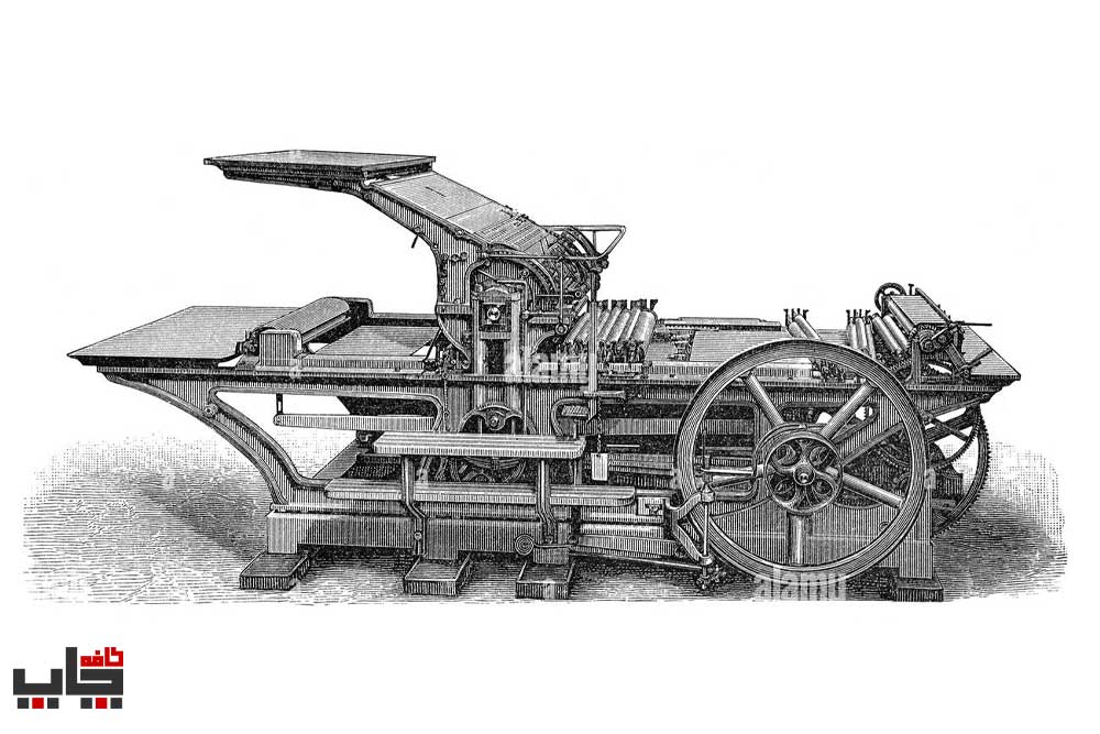 تصویری از یک دستگاه چاپ سنگی سنتی؛ اولین روش چاپ در ایران